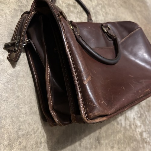 Tusting Levenger Brown England Large Brief Bag Shoulder Bag Read - Picture 19 of 20