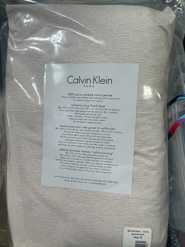 Calvin Klein Größe Cal King Passformlaken Farbe Ecru hellrosa Neu - Bild 3 von 4