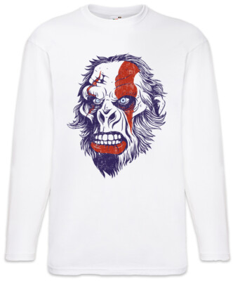 Ape Warrior Face Langarm T-Shirt Planet of Tattoo Tattooist the Apes Warrior