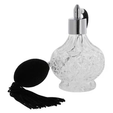 Glass Perfume Bottle Fine Mist Refillable 80ml for Travel Makeup Tool Gift Black