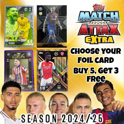 Topps Match Attax Extra 24/25 Foil Karten Shut Out Breakthrough Kings Crowd Knock