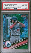 SAMUEL MUNOZ 2022 BOWMAN’S BEST MINI GREEN DIAMOND REFRQCTOR PSA GEM MINT 10 /99