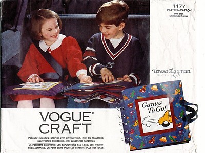 1990's VOGUE  Games To Go Book & Transfers Pattern 1177 UNCUT