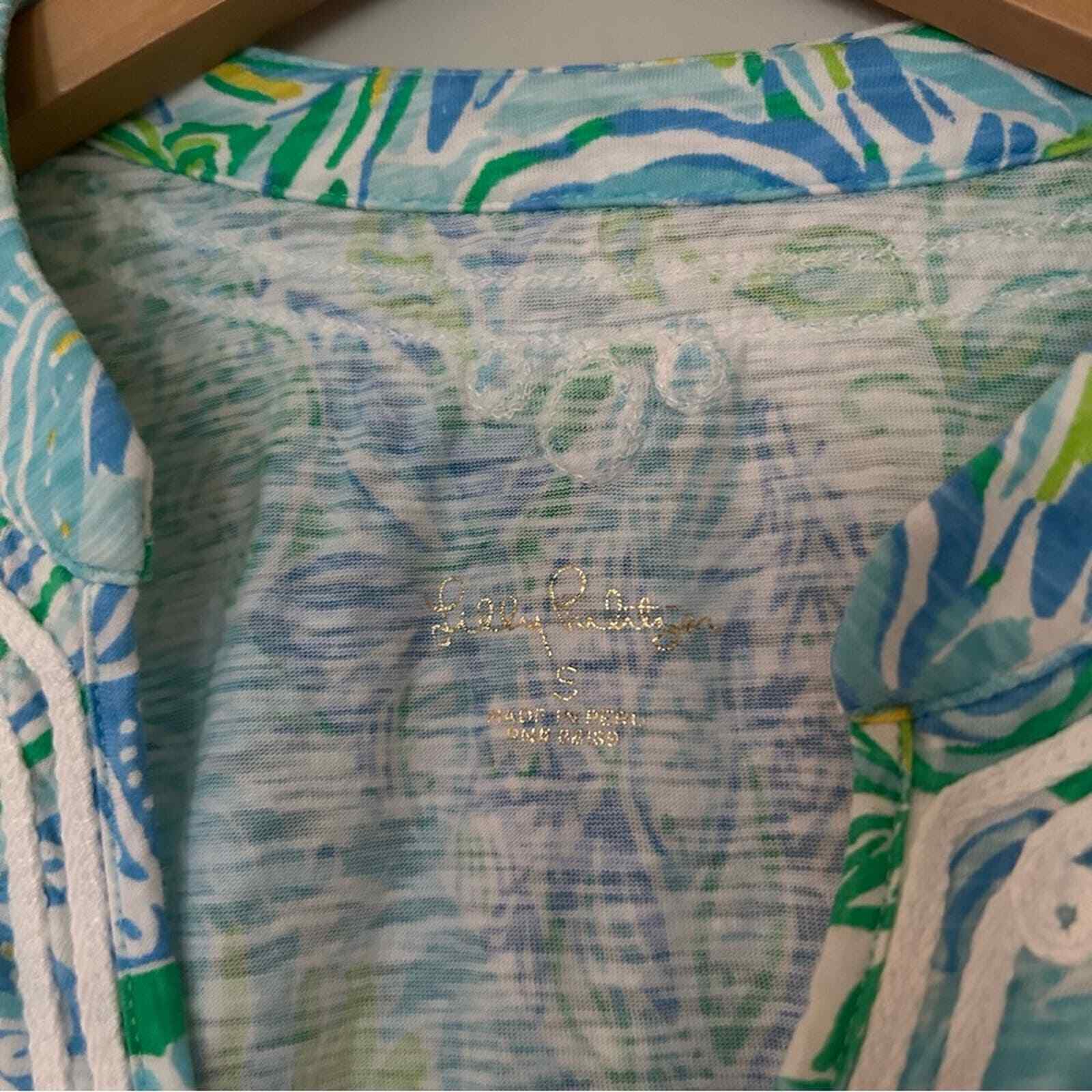 Lilly Pulitzer Blue and Green Kaia Blouse - image 4