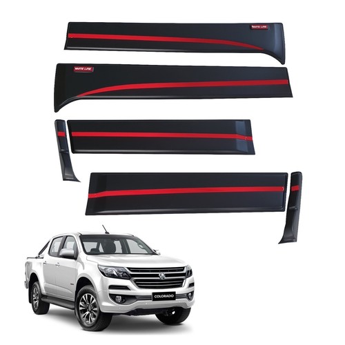 MATTEBLACK BODY CLADDING DOOR PANEL BUSH PROTECT FOR HOLDEN COLORADO MY17 17-22 - Picture 1 of 8