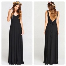 NWOT Show Me Your Mumu Jenn Maxi Bridesmaid Dress Black Chiffon XX Small XXS