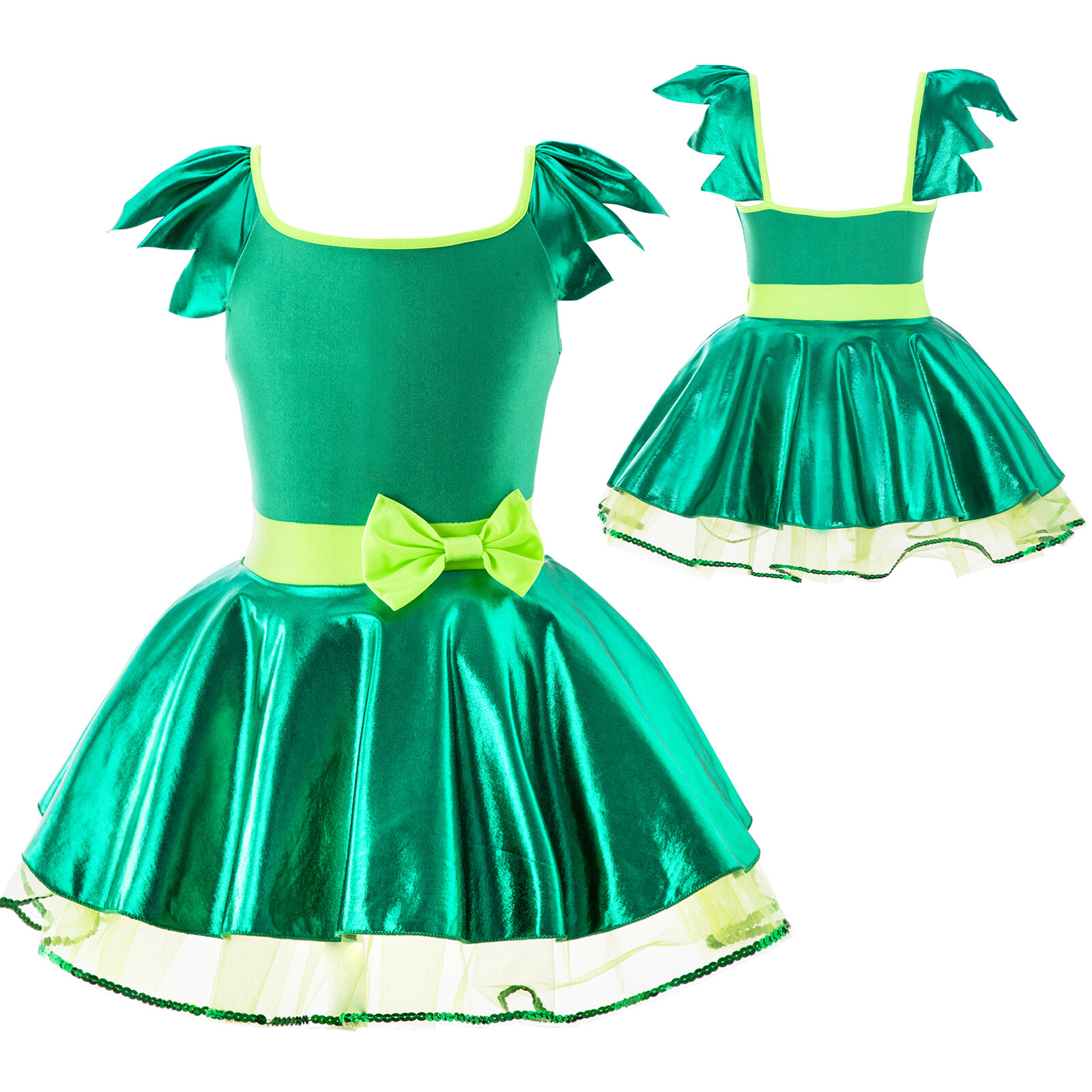 Vestido tutú de hadas elfo de Navidad para niña con aro de pelo de Santa medias traje de Navidad