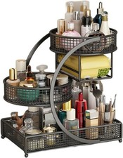 3 Tiers Makeup Rack Bathroom Skincare Shelf Organizer Bedroom Save Space Holder