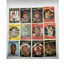 Topps 1959 Baseball Card Lot 12cards total 10 autographs