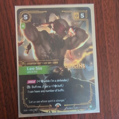League Of Legends Riftbound Lee Sin Ascetic Origins Promo NM EN