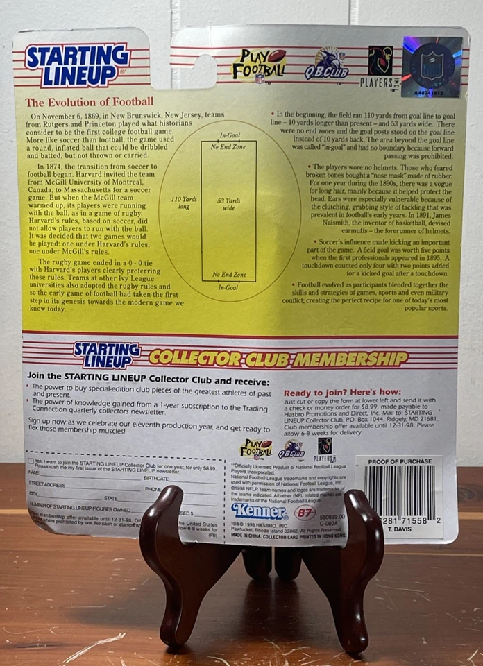 Figura Terrell Davis Denver Broncos 1998 alineación inicial NFL fútbol americano Foto 2 de 4