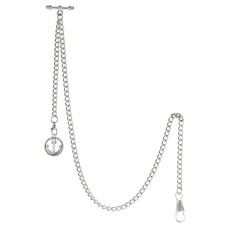 Men's Albert Chain Pocket Watch Curb Link Key Chain 2 Hooks with Antique Anch...