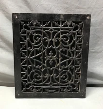 Antique VTG Cast Iron Victorian Heat Grate Floor Register 10x12 Old 1585-25B