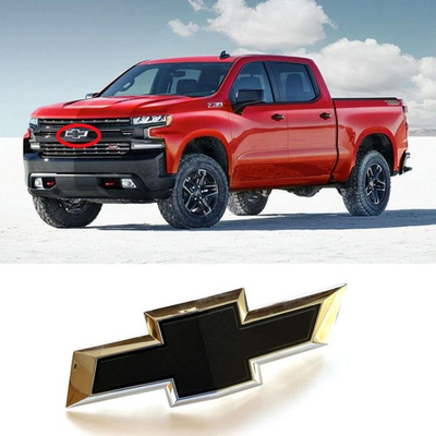 #ad 2019 2021 Chevrolet Silverado 1500 Bowtie Front Grille Emblem Badge Chrome Black $32.95
