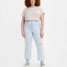 Levi's Ribcage Straight Ankle light wash Women's Jeans Plus Size 18W New