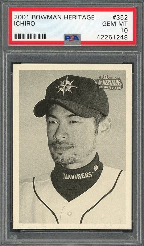 ICHIRO SUZUKI 2001 Bowman Heritage RC #352 PSA 10 GEM MINT Mariners Rookie HOF