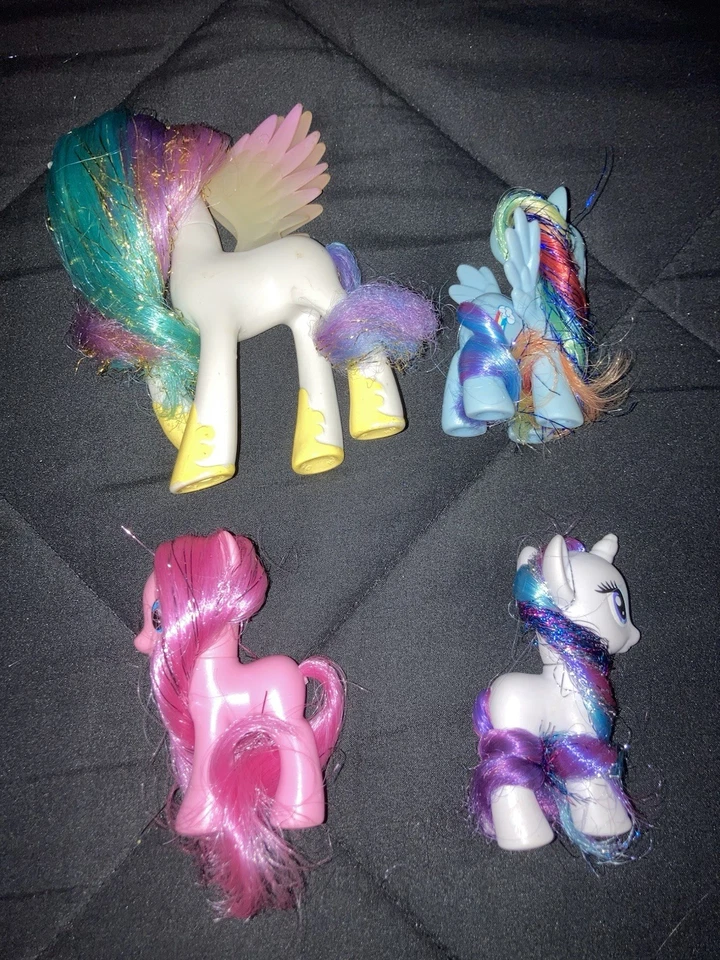 My Little Pony G4 Lote Paquete de Cabello Brillante MLP Pinkie Arco Iris Rareza Celestia Foto 2 de 4