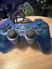 Sony PlayStation 2 PS2 Ocean Blue Clear Controller DualShock OEM (TESTED)