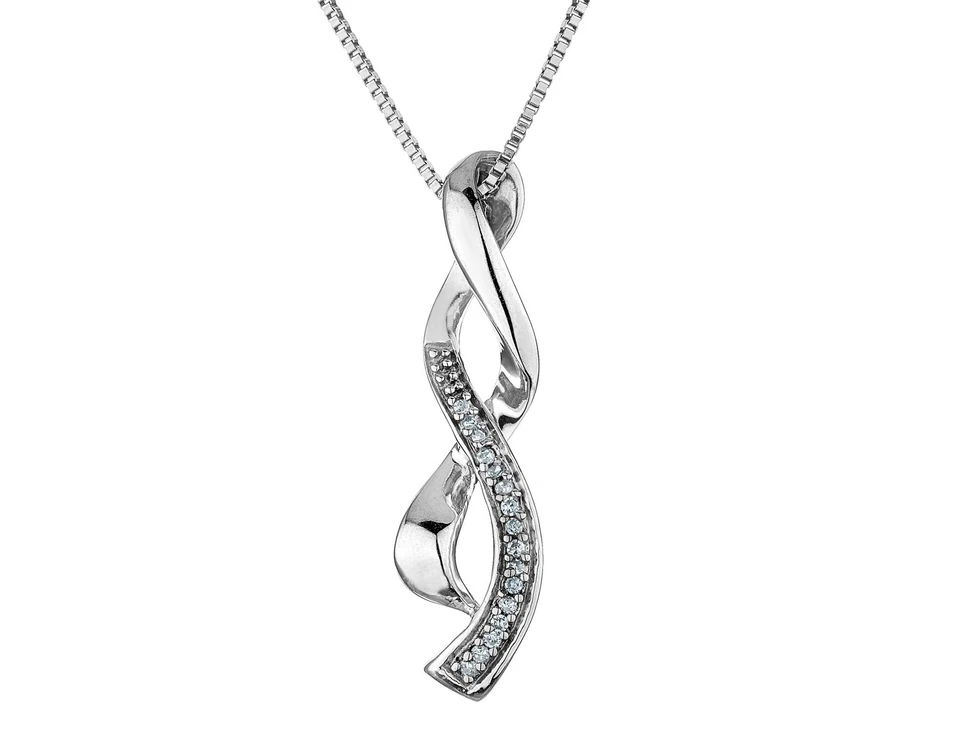 Colgante Infinity con diamantes 1/20 ctw en plata de ley