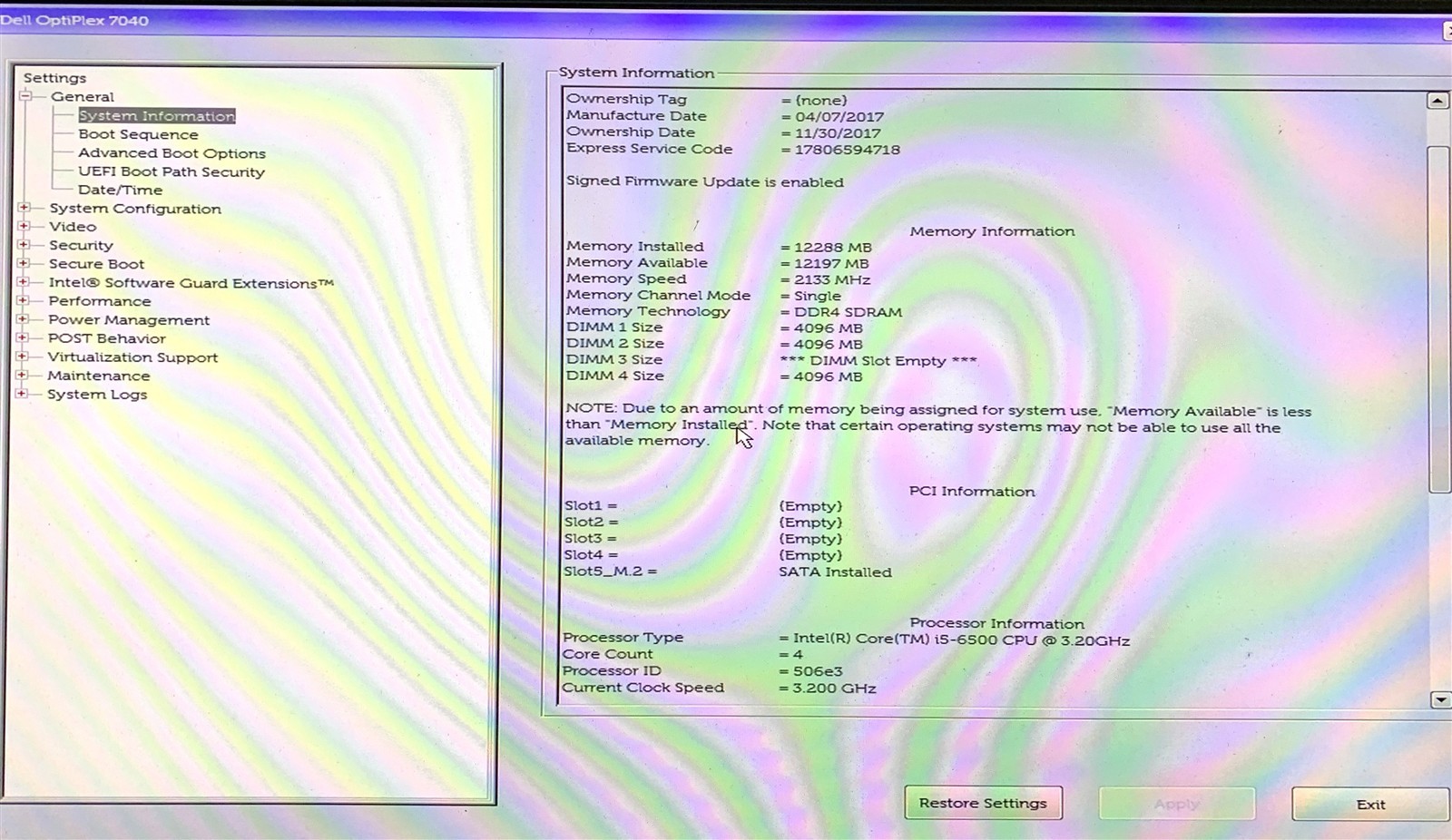 Dell OptiPlex 7040 MT Computer Core i5-6500 3.2GHz 12GB DDR4 256GB M.2 Win10 Pro
