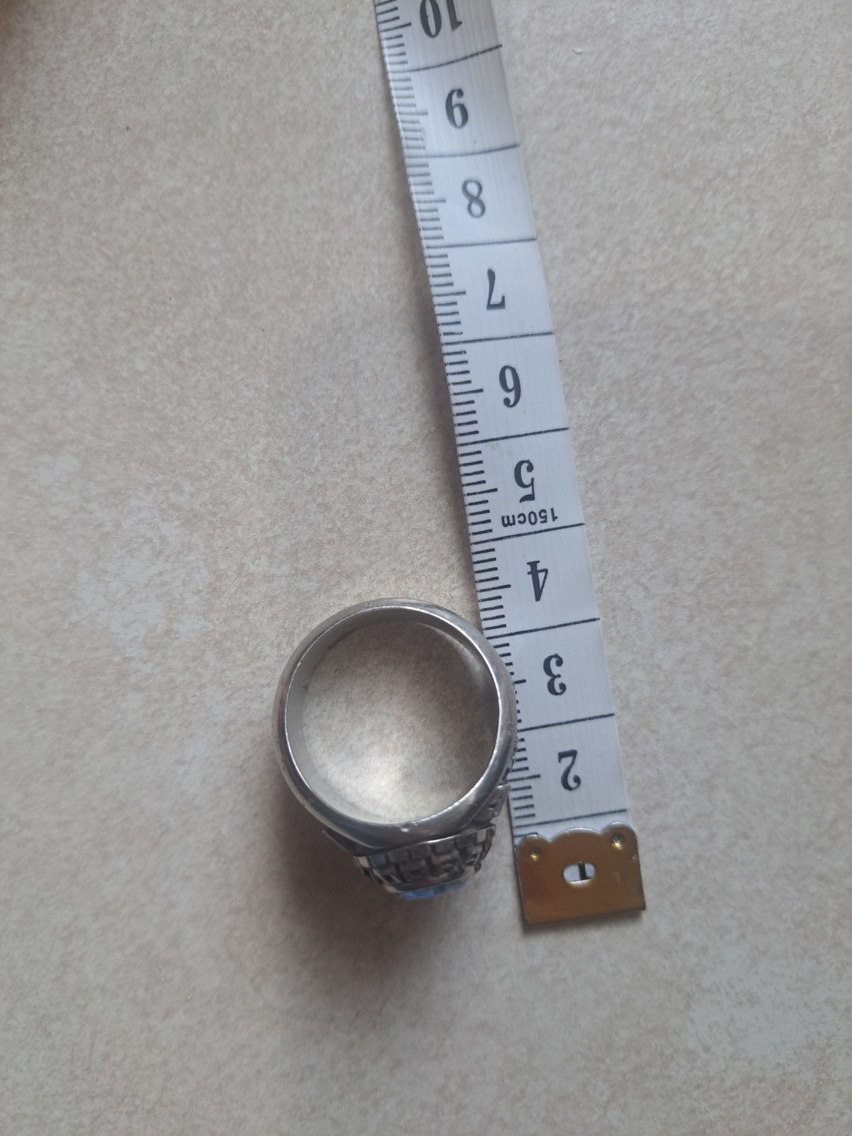 Silver Class Ring With Topaz Stone - image 10