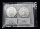 2021 TYPE 1 AND TYPE 2 SILVER EAGLES - PCGS MS70 - APMEX ISSUE - FIRST STRIKES