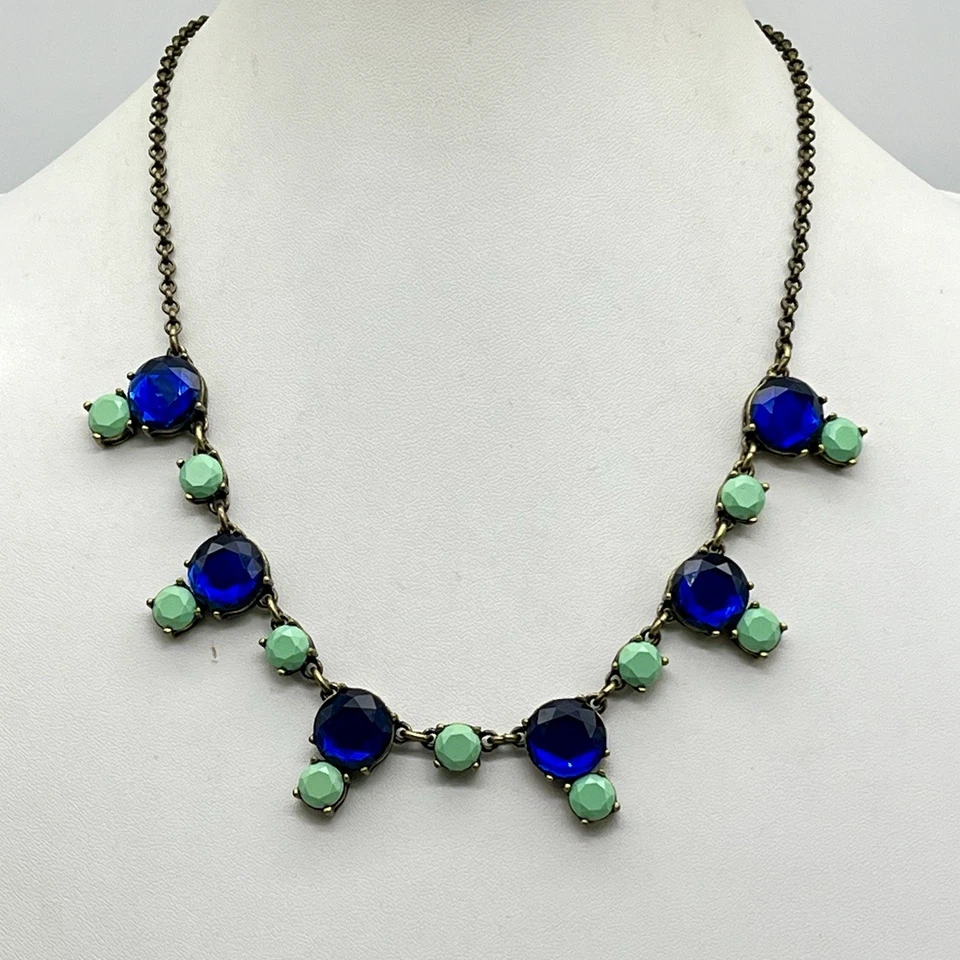 J. Collar Crew Azul Aqua Verde Declaración 20" Foto 2 de 4