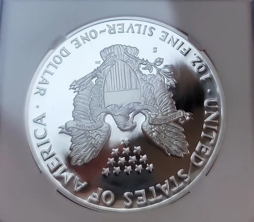 1986-S 1oz  Proof Silver American Eagle Dollar PR70 DCAM