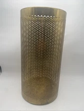 FrontGate Brass Waste Basket Approx 20” x 10" MCM Vtg Made In Italy