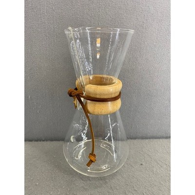 Chemex Vintage footed 3-Cup Pour-Over Glass Coffee Maker Wood Collar X