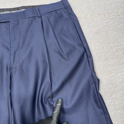 Traje Holland & Sherry Para Hombre 50 Azul Marino Pecho Único 40X30 Pantalones LEER - Imagen 18 de 24