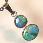 DOUBLE 9x7 6mm AUSSIE BOULDER OPAL 925 STERLING SILVER PENDANT OCA19472