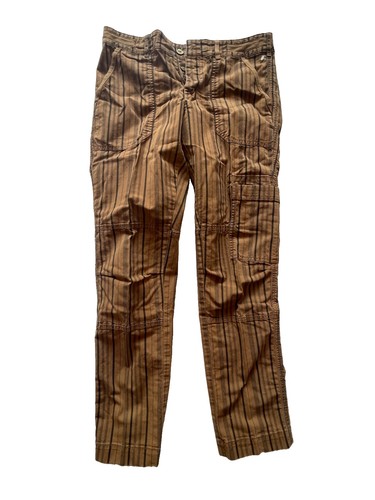 Anthropologie Hei Hei The Wanderer Striped Slim Cargo Pants Brown/Black Size 28