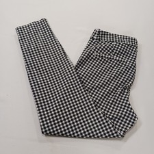 Old Navy Women's Black/White Plaid High Rise Pixie Skinny Pants Size 4 27 26 