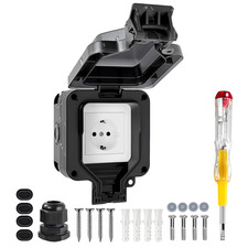 Presa Esterna IP66 Impermeabile Parete con Interruttore Coperchio Shuko Giardino