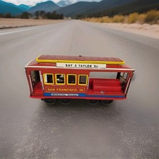 Vintage Friction Tin Litho Toy San Francisco Cable / Trolley Car - 6" Inches