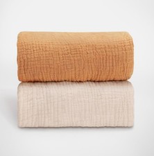 New 2pk Blissful Diary Cotton Muslin Boho Nursery Bassinet Sheet Covers