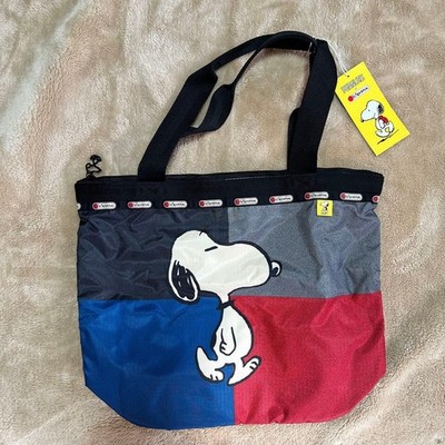 LeSportsac Snoopy Tote Bag Large Foldable Nylon New with Tags 44x34cm