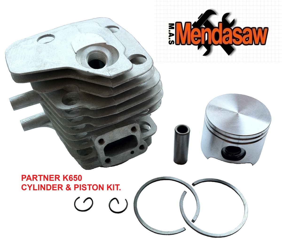 Cylindre Complet 50mm Premium Compatible Husqvarna K650 K700 Et Partner - Piston Segments Inclus