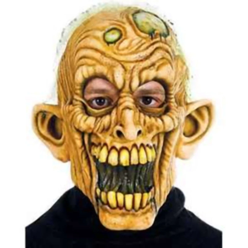 Mens ITOO REEK Zombie Mask Monster Green Hair Adult Teen Masque Don Post 6721904 - Image 2 of 2