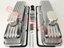 Small Block Chevy Sbc 305 327 350 400 Tall Polished Finned Aluminum Valve Covers Small Block Chevy Sbc 305 327 350 400 Tall Polished Finned Aluminum Valve Covers
