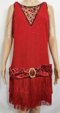 INCHARACTER COSTUMES Red Charleston Flapper Dress Size Medium Halloween Dress