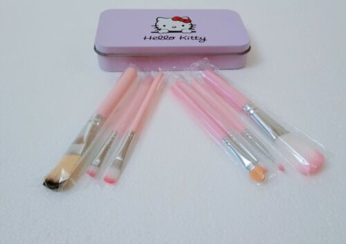 NEW 7pcs/set Pink Hello Kitty Makeup Brush Suit Cute Cartoon Metal Box New Style - Picture 6 of 6
