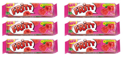 6 x FRITT CHEWY RASPBERRY - CANDY GUM - 6x70G  - FRUIT SOFT CANDY GERMAN