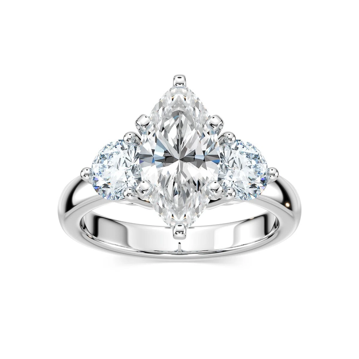 3.0 Ct F VS Marquise Diamond Engagement Ring IGI Certified Lab Grown 14k Gold image-1