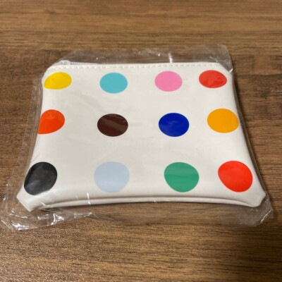Damien Hirst Polka Dot Pattern Coin Case Print Signature White
