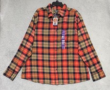 Eddie Bauer Long Sleeve Button Up Plaid Flannel Shirt Size 2XL NEW