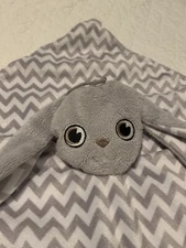 Booginhead Baby Elephant Teether Security Blanket Lovey Gray Chevron Plush