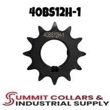 # 40 Roller Chain Sprocket, 12 Hardened Teeth, 1" bore 40BS12H-1