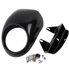 Black Headlight Fairing Mask For Harley Sportster Front Fork Cowl XL 1200 / 883